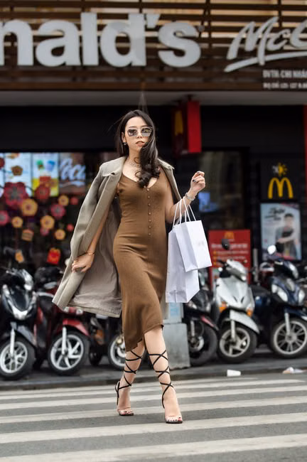 Vestido Midi Canelado